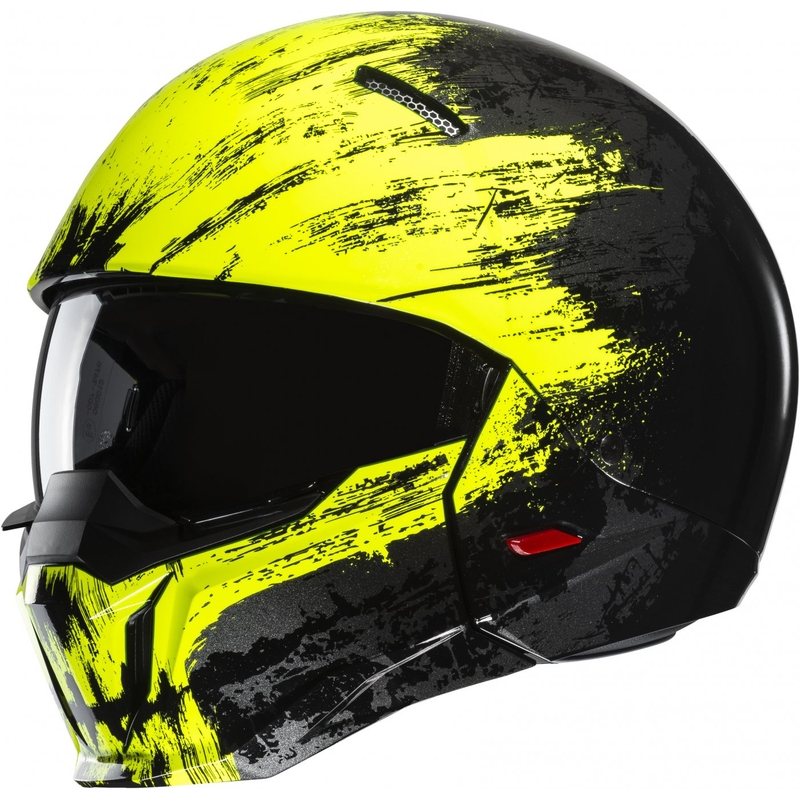 Casque ouvert avec masque HJC i20 Furia MC3H noir-jaune fluo
