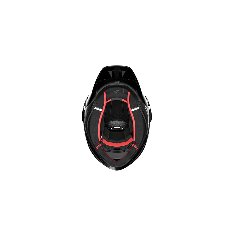 Casque moto intégral Alpinestars Supertech R-10 Team carbone rouge et blanc