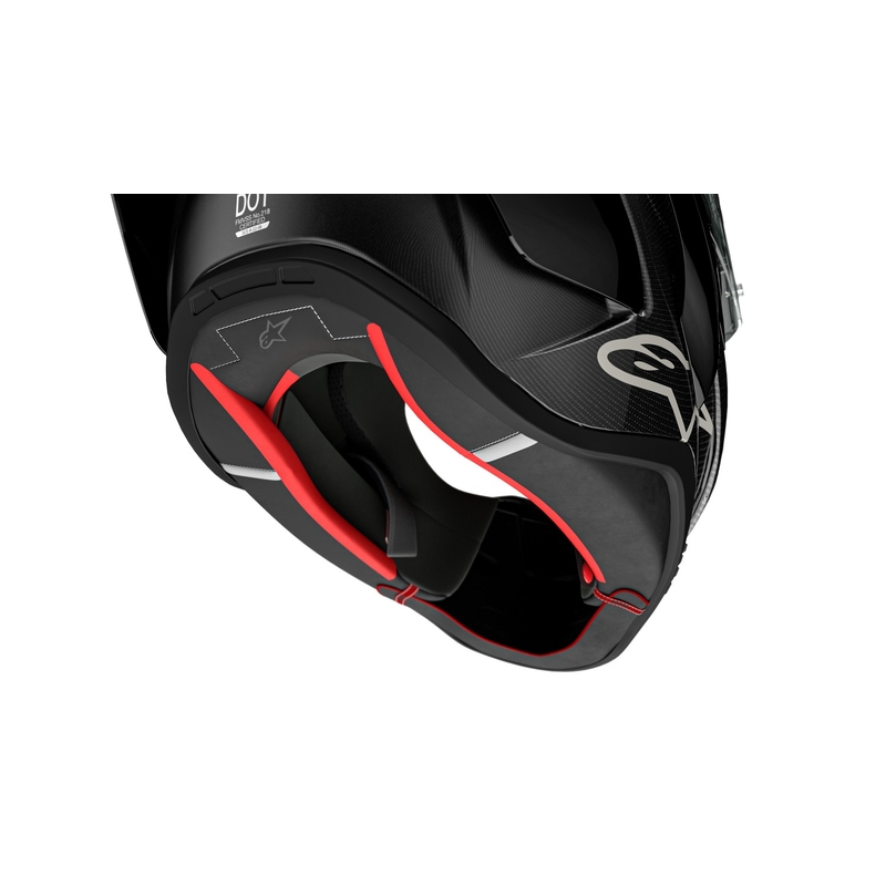 Casque moto intégral Alpinestars Supertech R-10 Team carbone rouge et blanc