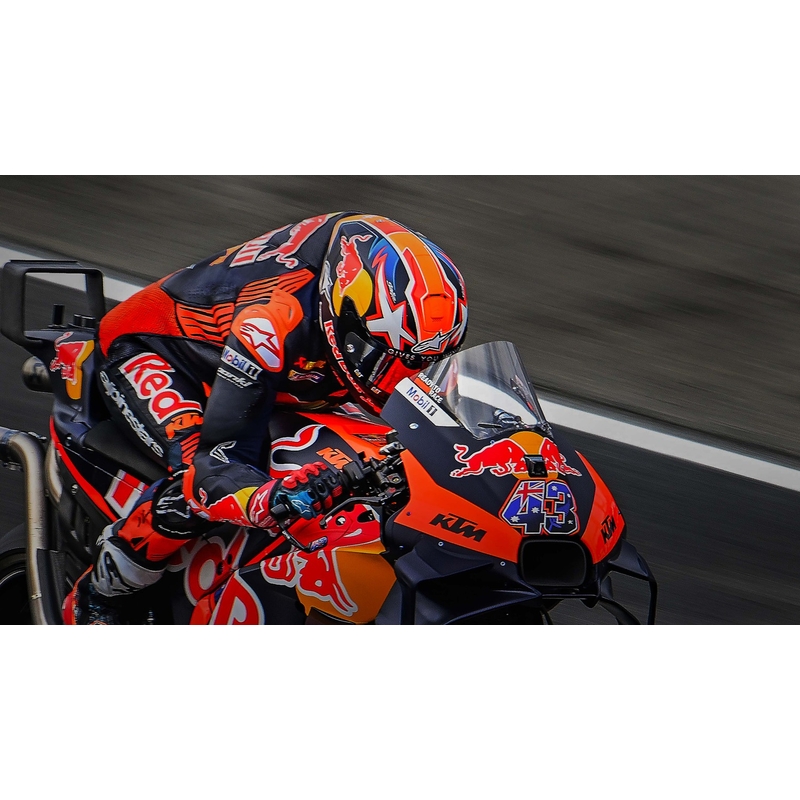 Casque moto intégral Alpinestars Supertech R-10 Team carbone rouge fluo-bleu-blanc mat