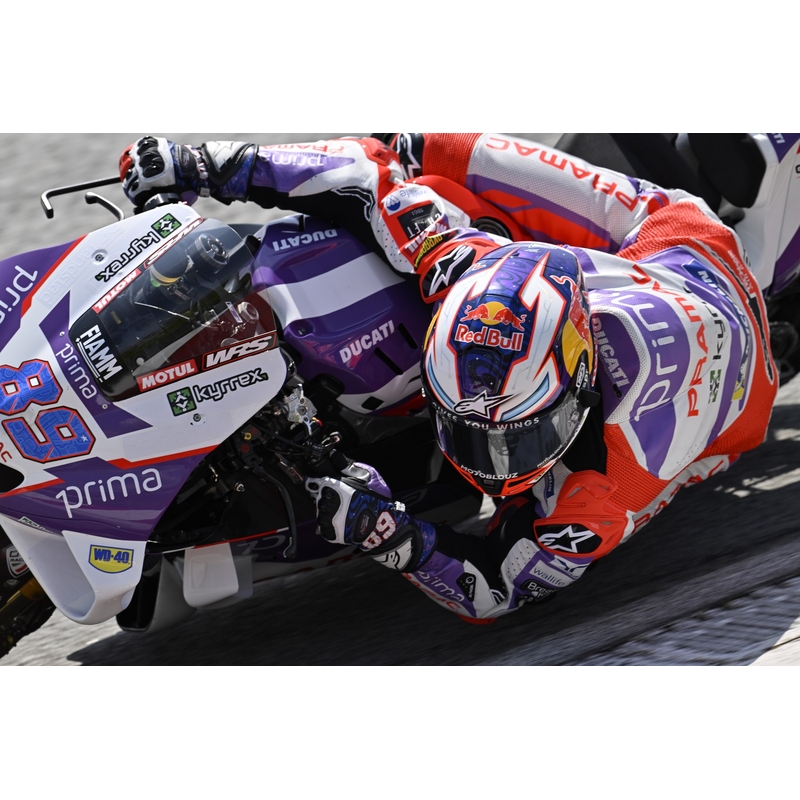 Casque moto intégral Alpinestars Supertech R-10 Team carbone rouge fluo-bleu-blanc mat