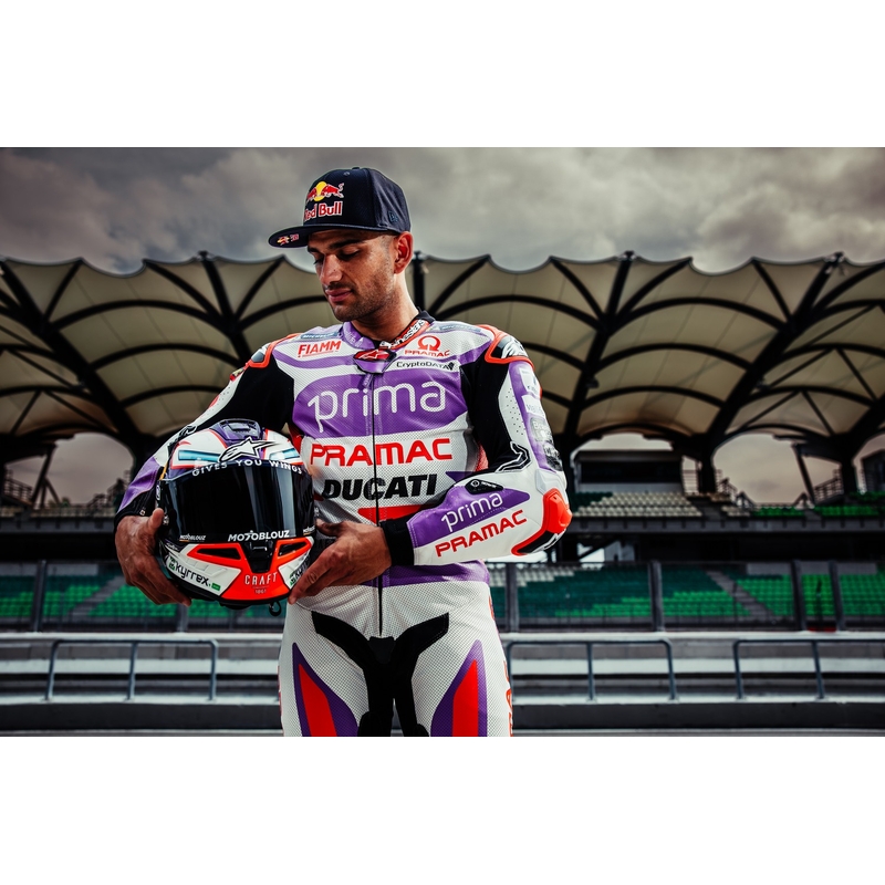 Casque moto intégral Alpinestars Supertech R-10 Team carbone rouge fluo-bleu-blanc mat