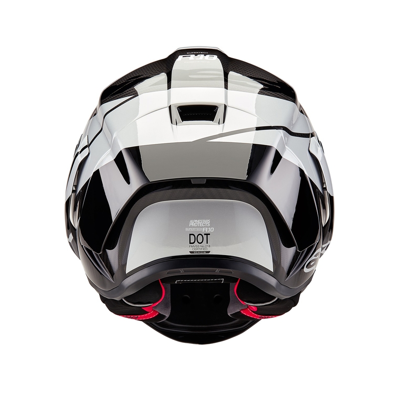 Casque moto intégral Alpinestars Supertech R-10 Element en carbone argent-noir