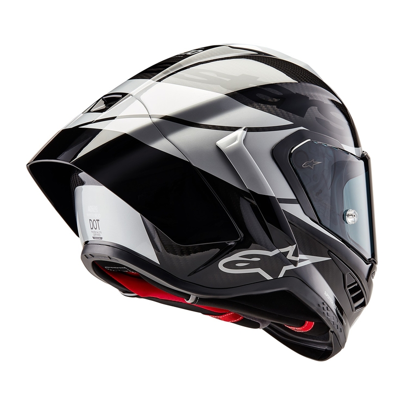 Casque moto intégral Alpinestars Supertech R-10 Element en carbone argent-noir