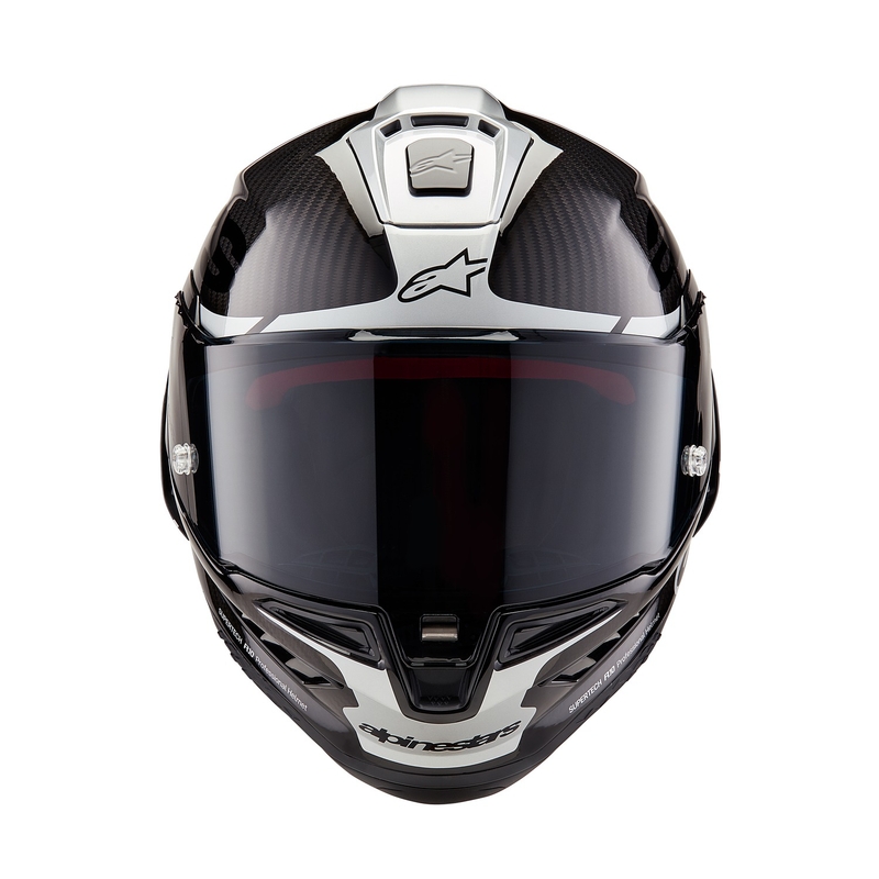 Casque moto intégral Alpinestars Supertech R-10 Element en carbone argent-noir