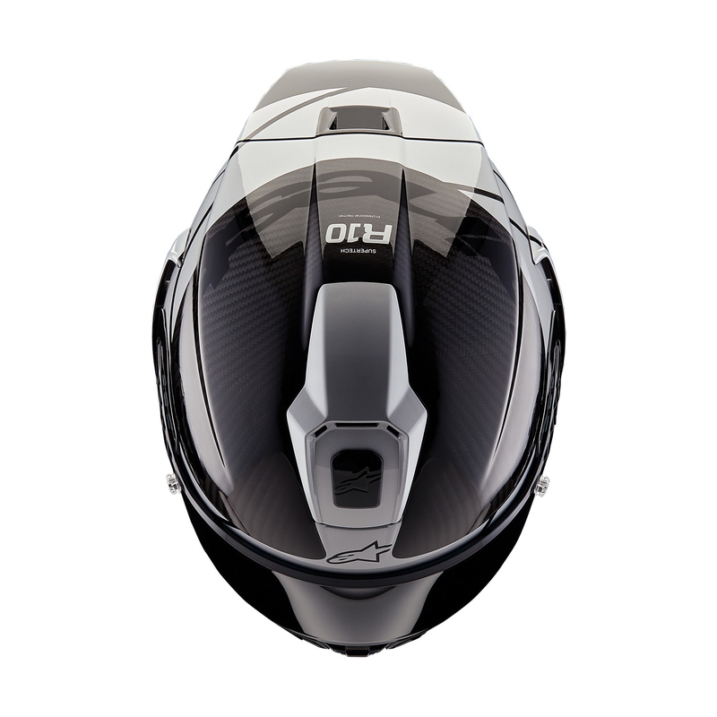 Casque moto intégral Alpinestars Supertech R-10 Element en carbone argent-noir