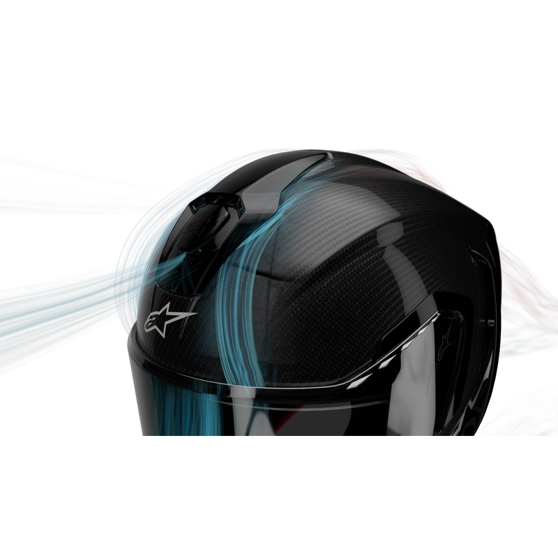 Casque moto intégral Alpinestars Supertech R-10 Element en carbone argent-noir