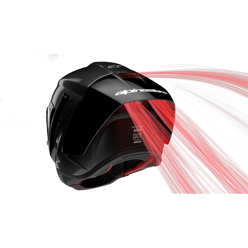 Casque moto intégral Alpinestars Supertech R-10 Element en carbone argent-noir