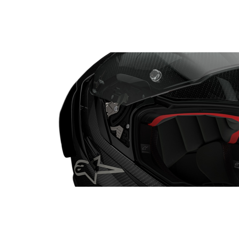 Casque moto intégral Alpinestars Supertech R-10 Element en carbone argent-noir