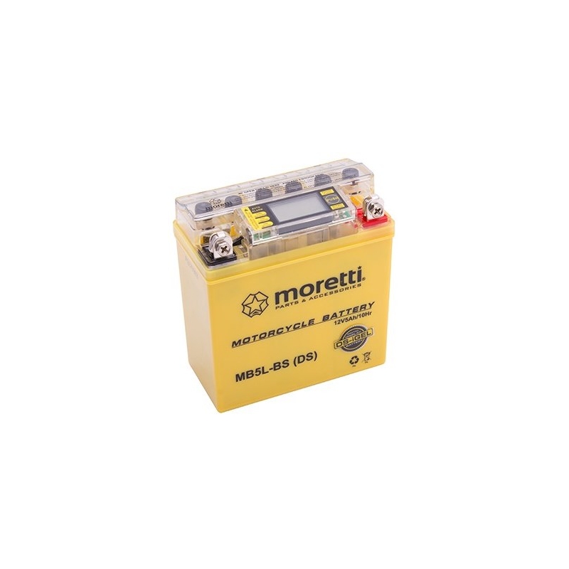 Batterie au gel sans entretien Moretti MB5L-BS, 12V 5Ah avec compteur de tension