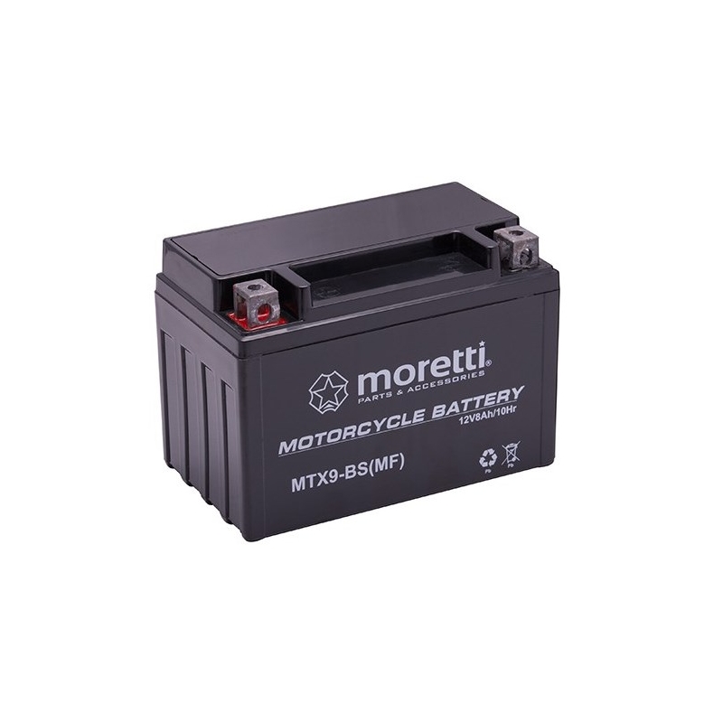 Moretti MTX9-BS batterie au gel sans entretien, 12V 8Ah