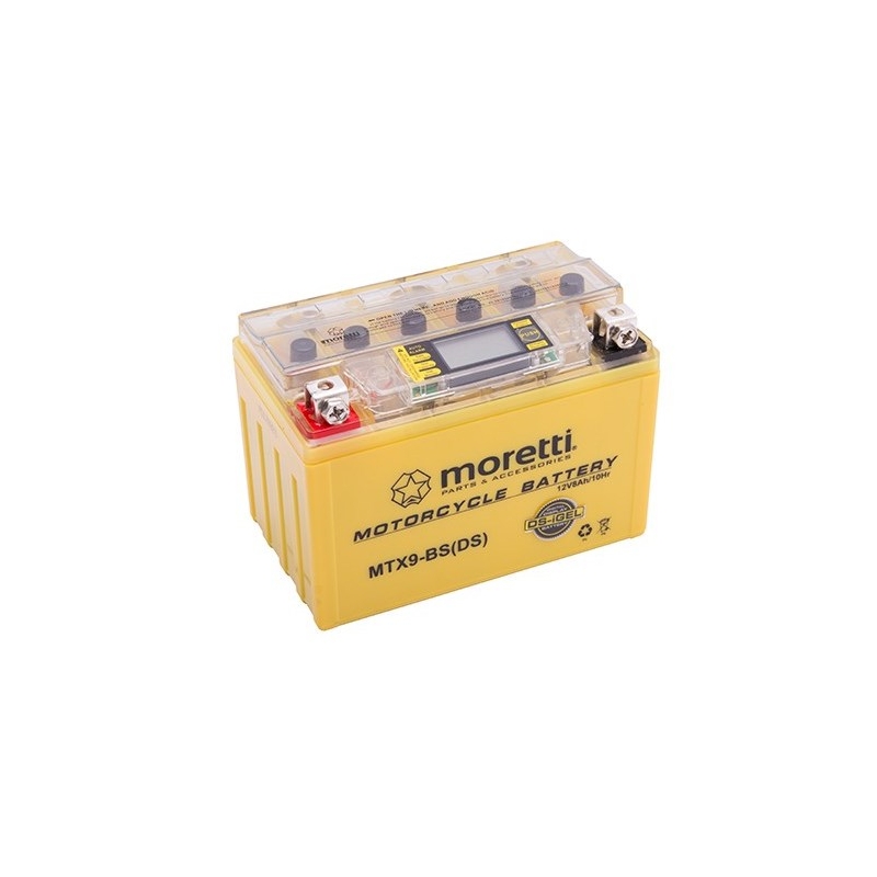 Moretti MTX9-BS batterie au gel sans entretien, 12V 8Ah avec compteur de tension