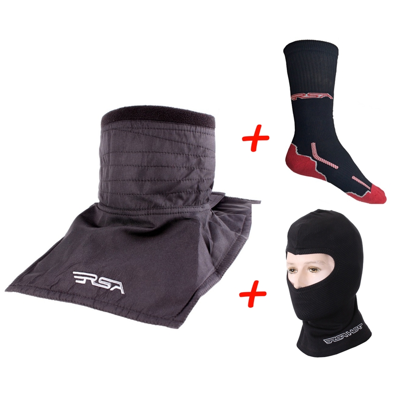 SET : Cache-cou RSA Soul + cagoule thermique RSA Heat + chaussettes fonctionnelles RSA Classic