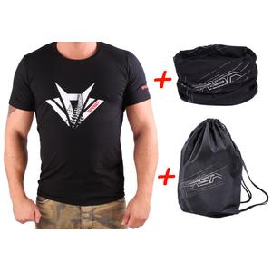 SET: Triko RSA Track + multifunkční šátek RSA Vector + vak na záda RSA