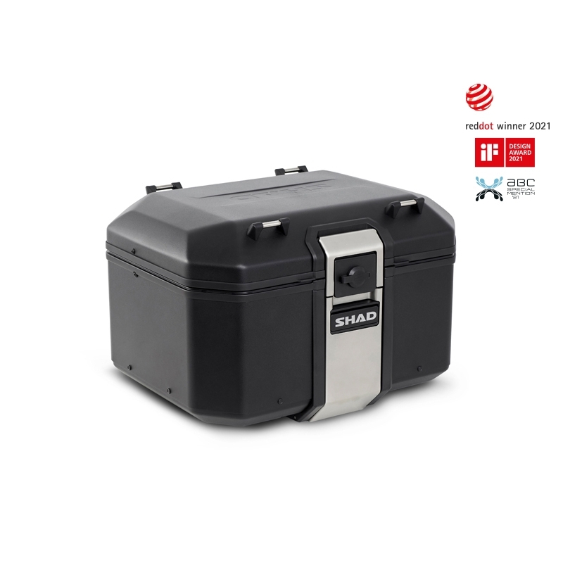 Kompletní sada černých hliníkových kufrů SHAD TERRA BLACK , 48L topcase   36L/47L boční kufry, včetně montážní sady a plotny SHAD HONDA CRF 1100 Africa Twin