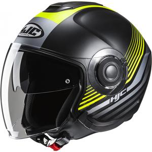 Casque moto ouvert HJC i40N Dova MC3HSF noir-jaune fluo