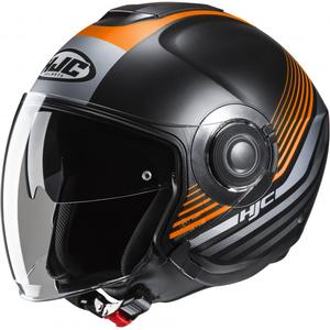 Casque moto ouvert HJC i40N Dova MC7SF noir-gris-orange