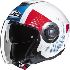 Casque moto ouvert HJC i40N Pyle MC21 rouge-bleu-blanc