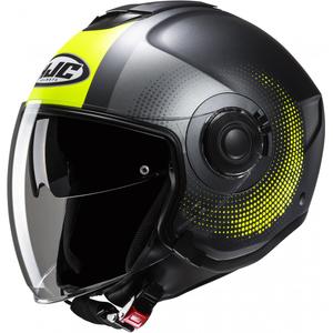 Casque moto ouvert HJC i40N Pyle MC3HSF gris-jaune fluo