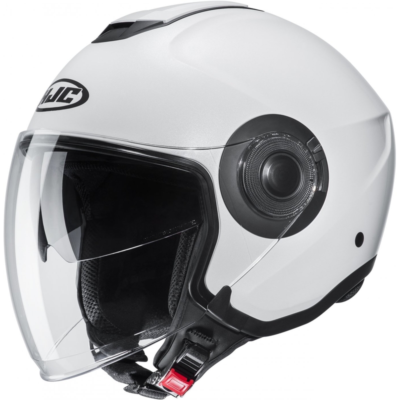 Casque moto ouvert HJC i40N Solid pearl white