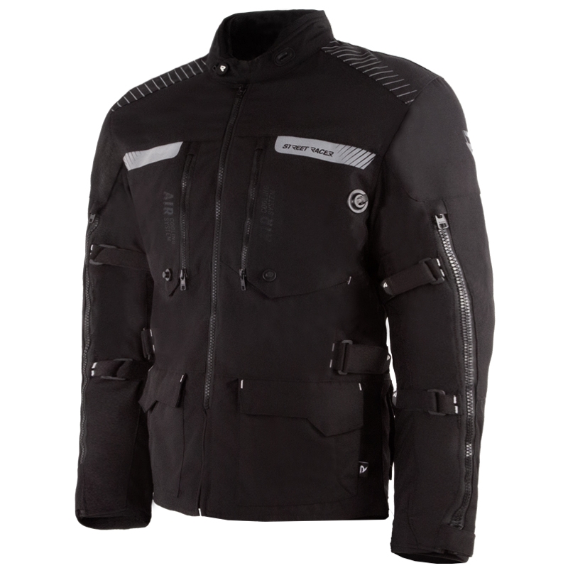 Veste moto noire Street Racer All Season