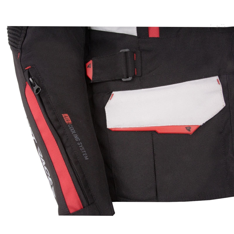 Veste de moto Street Racer Hilax noir-gris-rouge