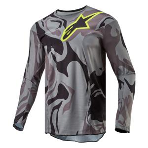 Maillot de motocross Alpinestars Racer Tactical gris camouflage-jaune fluo-noir