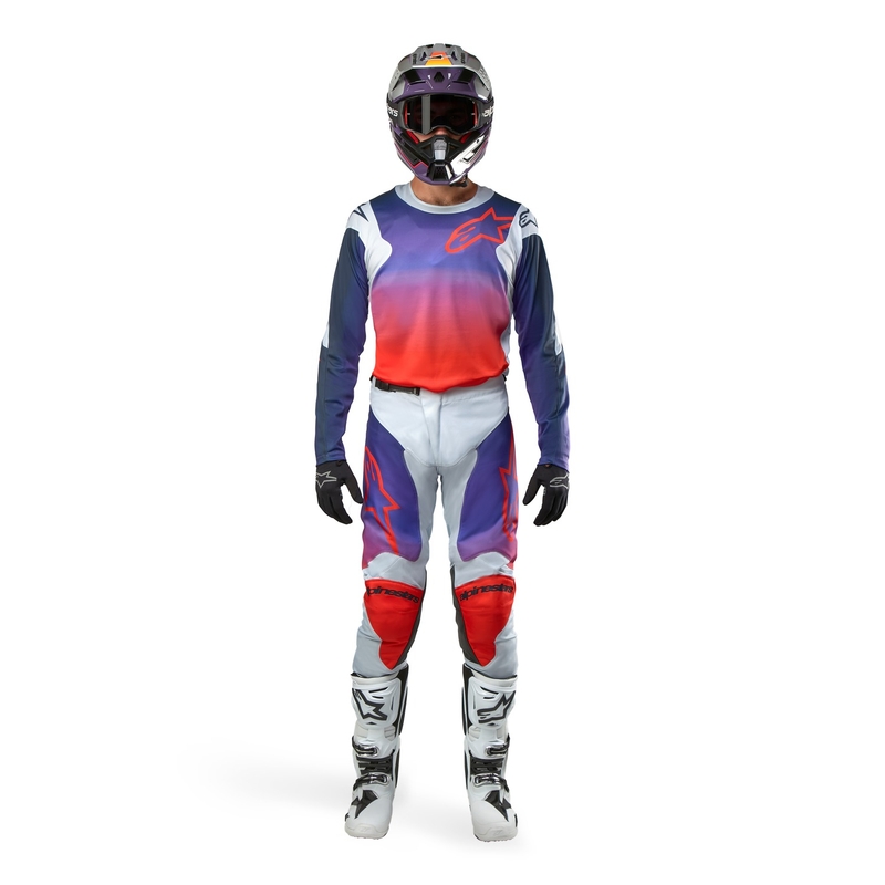 Maillot de motocross Alpinestars Racer Hoen gris-bleu-orange