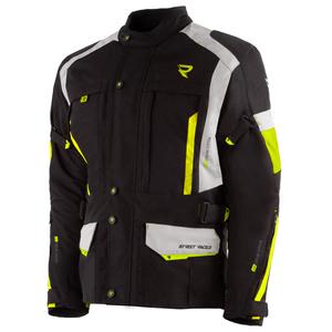 Veste de moto Street Racer Hilax noir-gris-jaune fluo