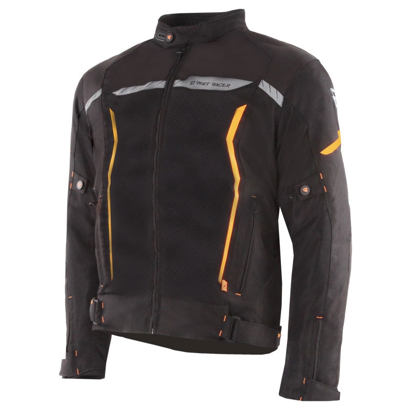 Veste de moto Street Racer Flex Air noir-orange