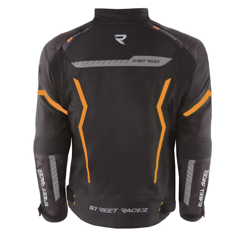 Veste de moto Street Racer Flex noir-orange
