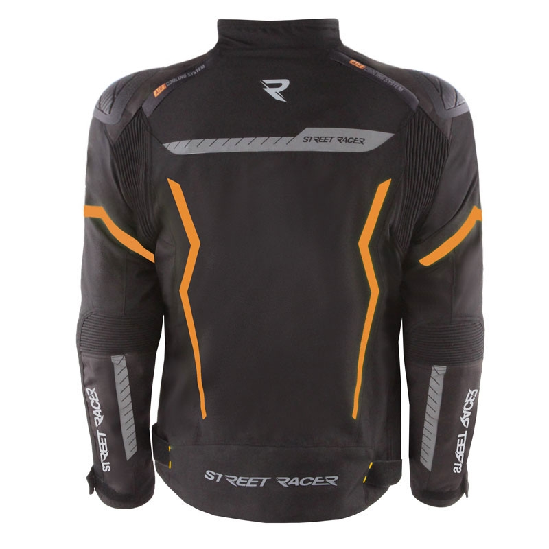 Veste moto Street Racer Flex EVO noir-orange