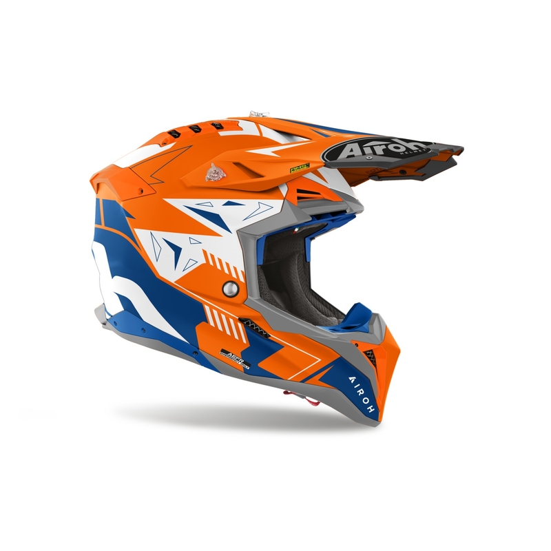 Casque de motocross Airoh Aviator 3 Spin orange fluo mat