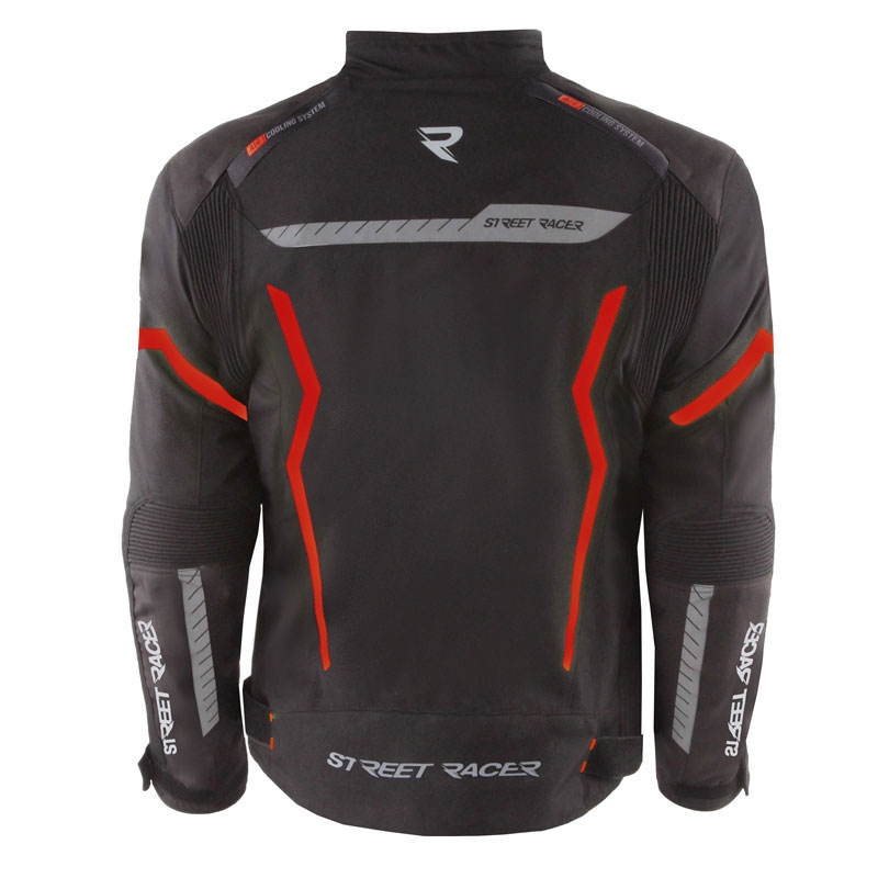 Veste de moto Street Racer Flex noire et rouge