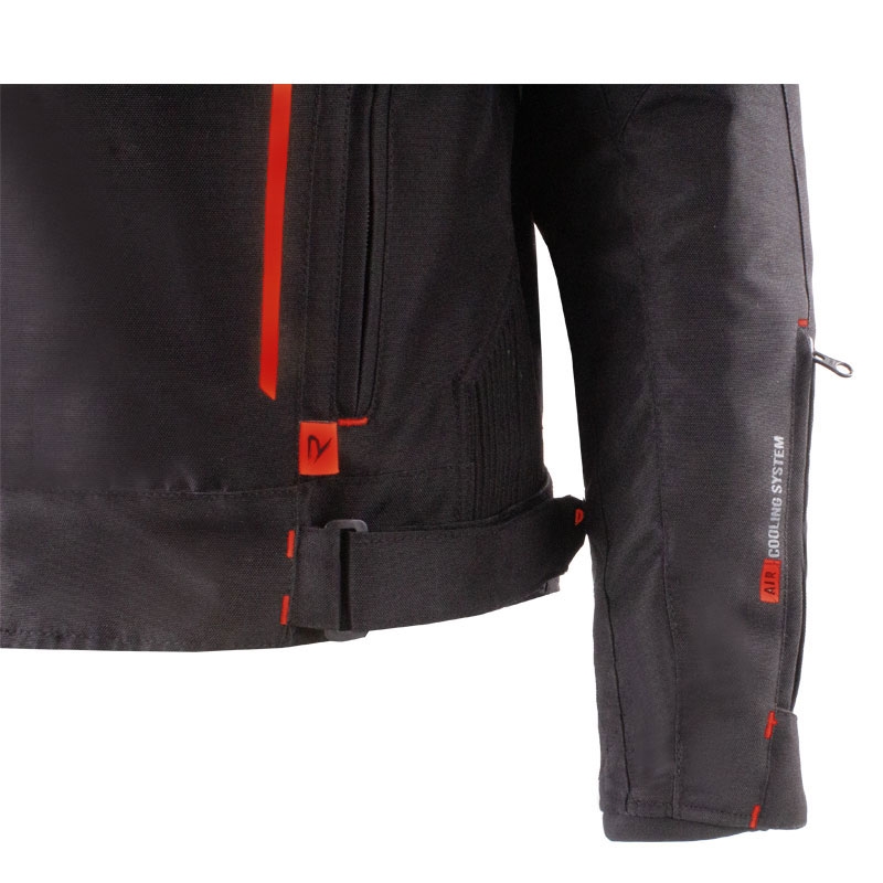 Veste de moto Street Racer Flex noire et rouge