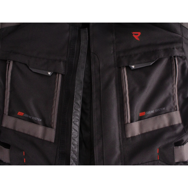 Veste de moto Street Racer Rocket noir-gris-rouge