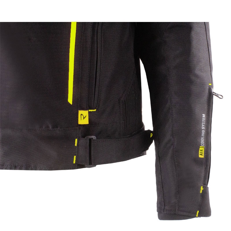 Blouson moto Street Racer Flex EVO noir-jaune fluo