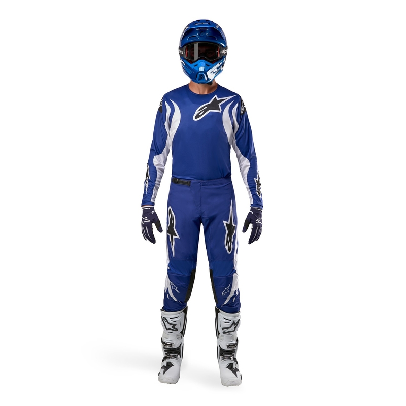 Maillot de motocross Alpinestars Fluid Lucent bleu-blanc-noir
