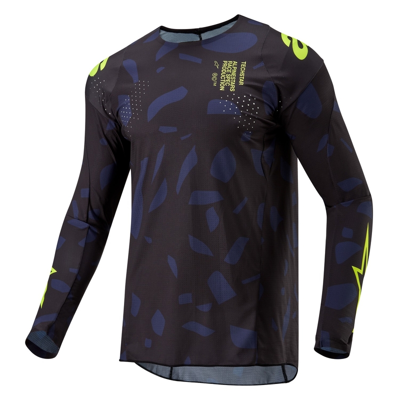 Maillot de motocross Alpinestars Techstar Rantera noir-bleu-jaune fluo
