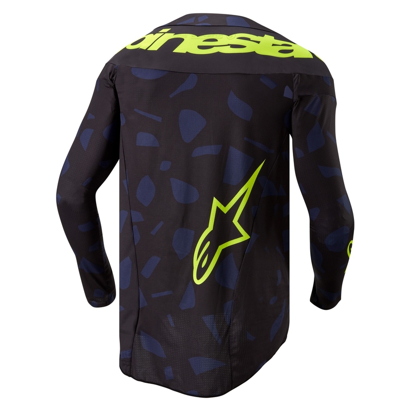 Maillot de motocross Alpinestars Techstar Rantera noir-bleu-jaune fluo