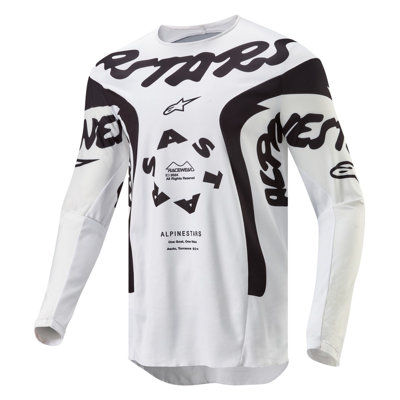 Maillot de motocross Alpinestars Racer Hana blanc-noir