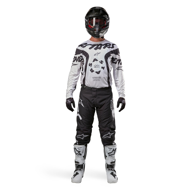 Maillot de motocross Alpinestars Racer Hana blanc-noir