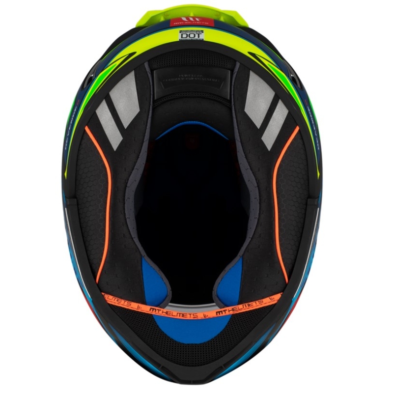 Casque moto intégral MT Revenge 2 S Moreira A7 bleu-vert