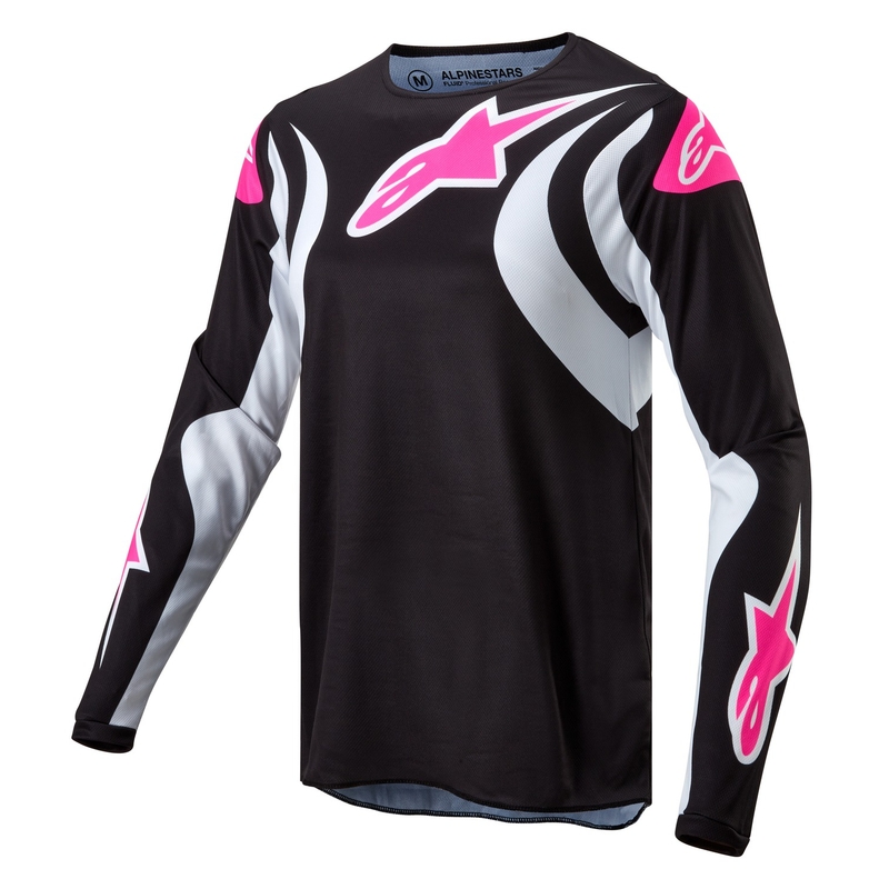 Maillot Motocross Femme Alpinestars Stella Fluid 2024 Noir et Blanc