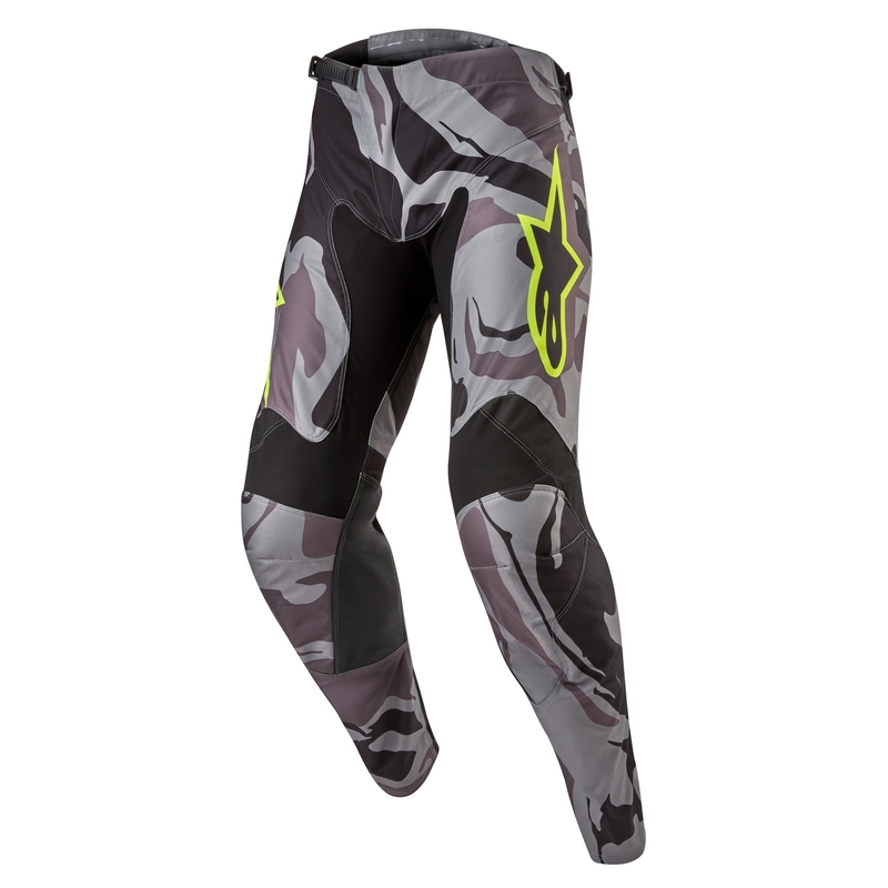Pantalon de motocross tactique Alpinestars Racer gris camouflage-jaune fluo-noir