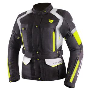 Veste de moto Street Racer Hilax noir-gris-jaune fluo pour femme