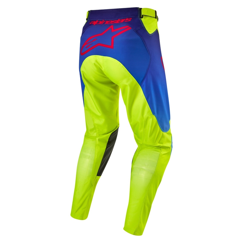 Pantalon motocross Alpinestars Racer Hoen jaune fluo-bleu-rouge