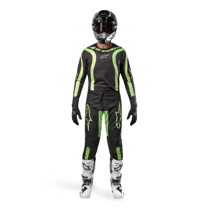 Pantalon de motocross Alpinestars Fluid Lurv noir-jaune fluo