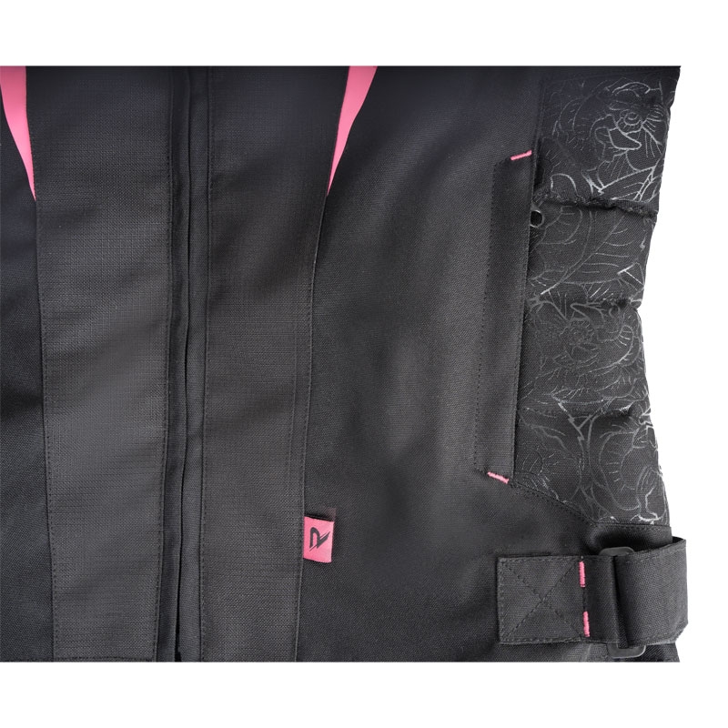 Veste moto femme Street Racer Rose noir et rose