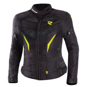 Veste moto femme Street Racer Rose Black-Fluo Yellow